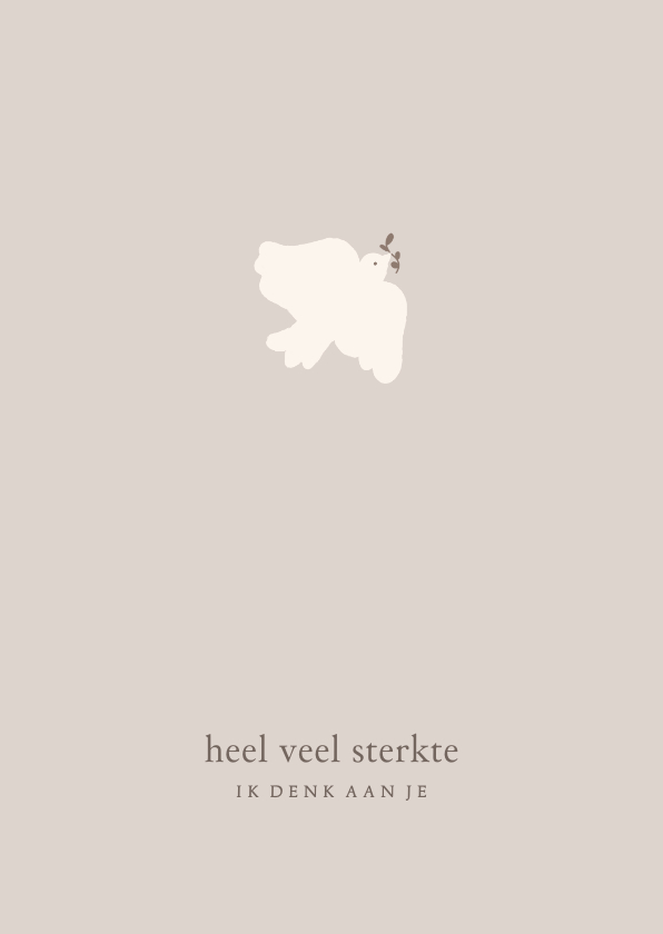 Klassiek sterkte kaartje met een vredesduifje - Sterkte kaarten Sterkte kaarten - Klassiek sterkte kaartje met een vredesduifje