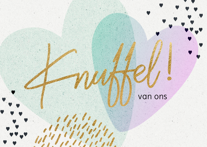 Sterkte kaarten - Knuffel van ons wenskaart hartjes