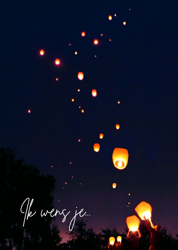 Sterkte kaarten - Lucht vol Wensballonnen