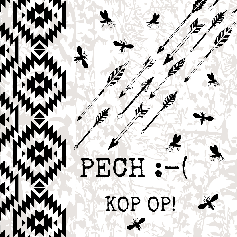 Sterkte kaarten - Pechvogel, kop op!  Stijlvolle kaart voor sterkte en succes