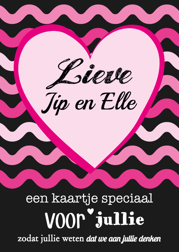 Roze golven met namen aanpasbaar - Sterkte kaarten Sterkte kaarten - Roze golven met namen aanpasbaar