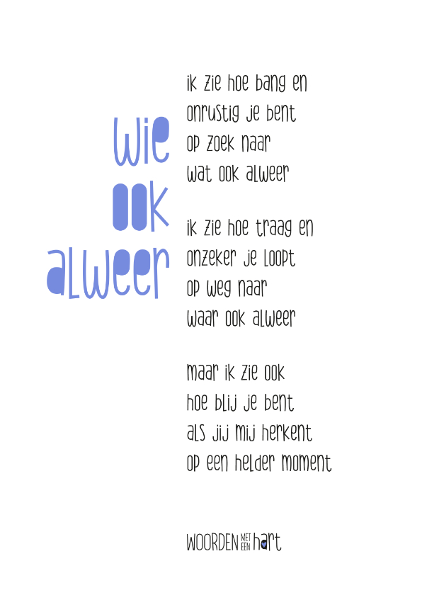 Sterkte kaarten - Sterkte gedicht alzheimer