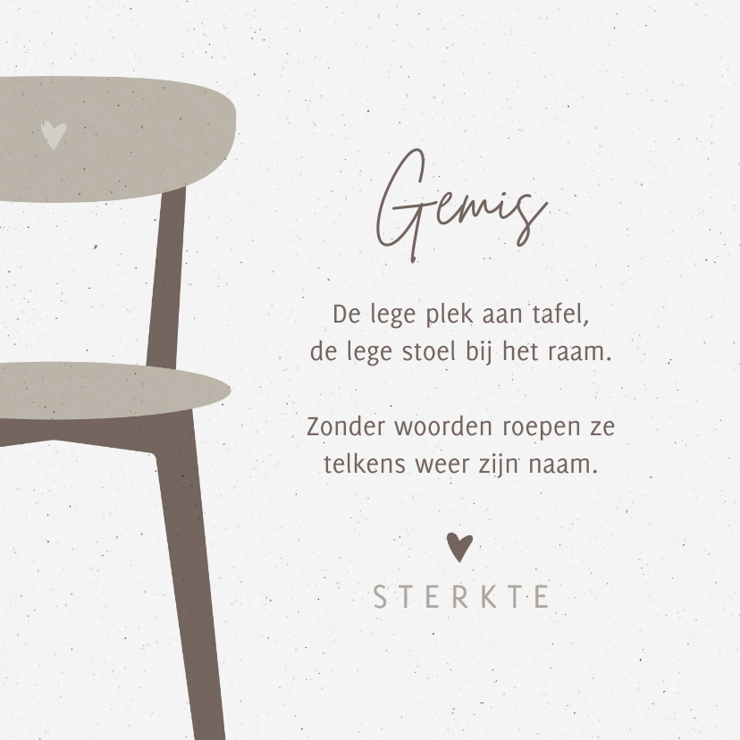 Sterkte kaarten - Sterkte Gedicht over verlies en gemis