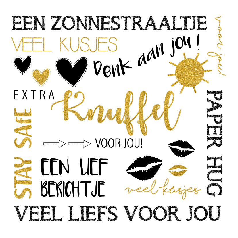 Sterkte kaarten - Sterkte kaart handlettering met goudlook