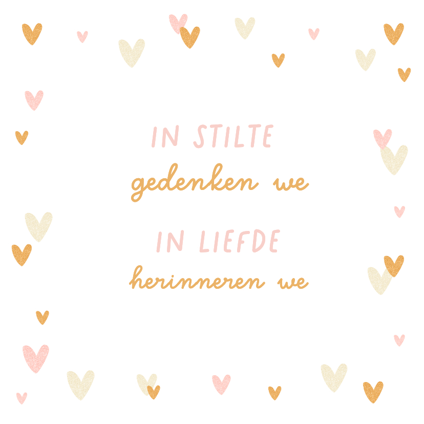 Sterkte kaart herdenken met hartjes stijlvol - Sterkte kaarten Sterkte kaarten - Sterkte kaart herdenken met hartjes stijlvol