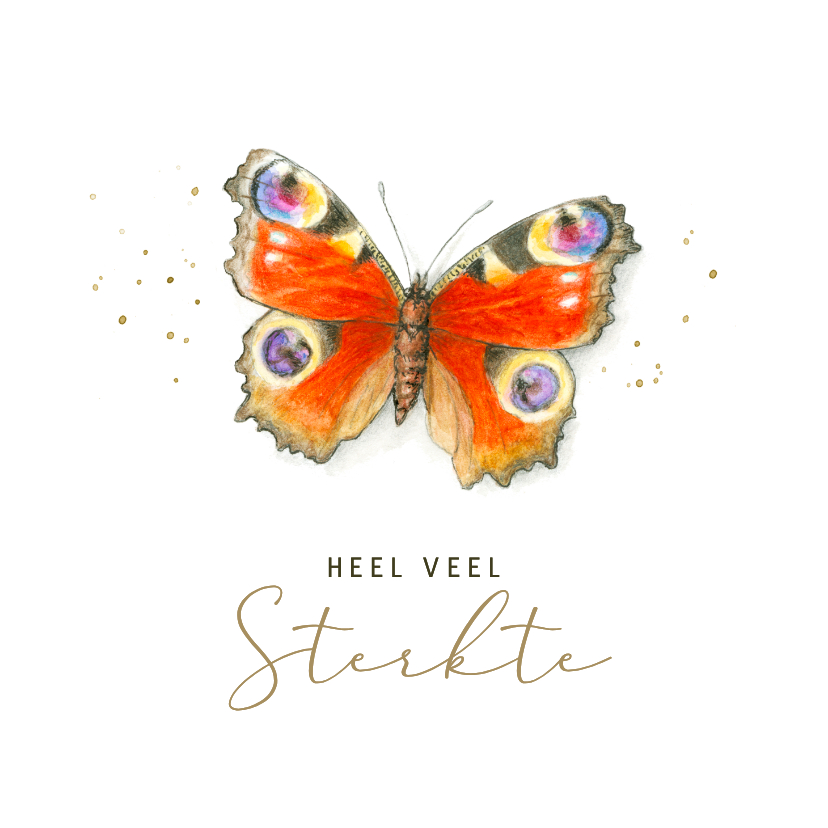 Sterkte kaarten - Sterkte kaart illustratie dagpauwoog vlinder