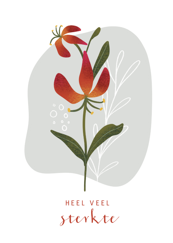 Sterkte kaarten - Sterkte kaart met Gloriosa bloem