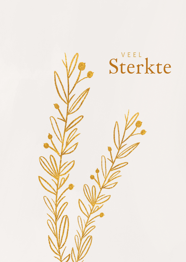 Sterkte kaart met gouden takjes - Sterkte kaarten Sterkte kaarten - Sterkte kaart met gouden takjes