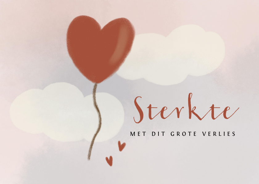 Sterkte kaarten - Sterkte kaart met hart ballon