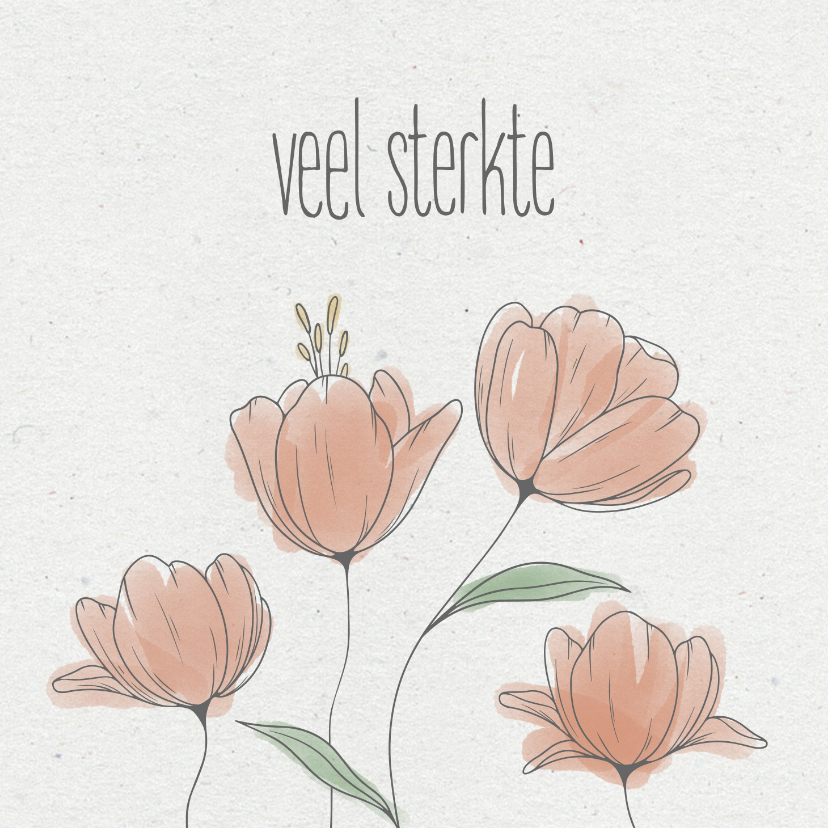 Sterkte kaarten - Sterkte kaart met waterverf bloemen