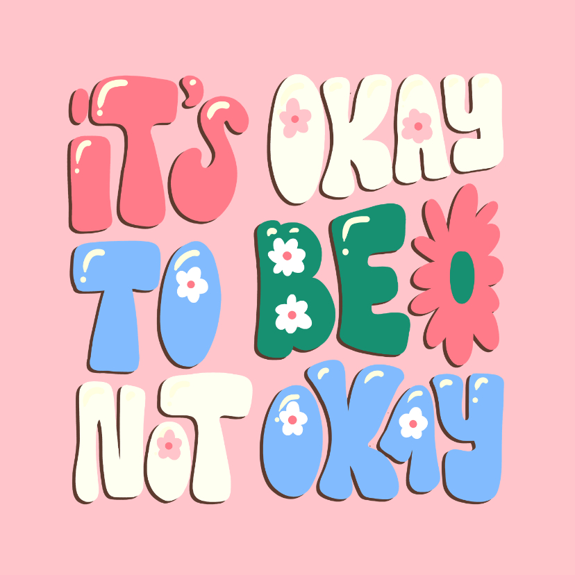 Sterkte kaart typografie it's ok to be not ok - Sterkte kaarten Sterkte kaarten - Sterkte kaart typografie it's ok to be not ok