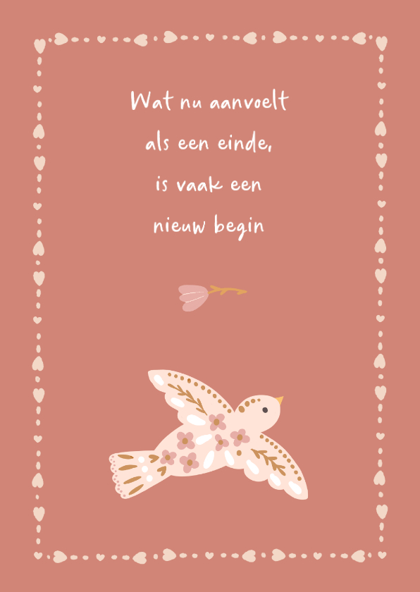 Sterkte kaart vogel opbeurende tekst - Sterkte kaarten Sterkte kaarten - Sterkte kaart vogel opbeurende tekst