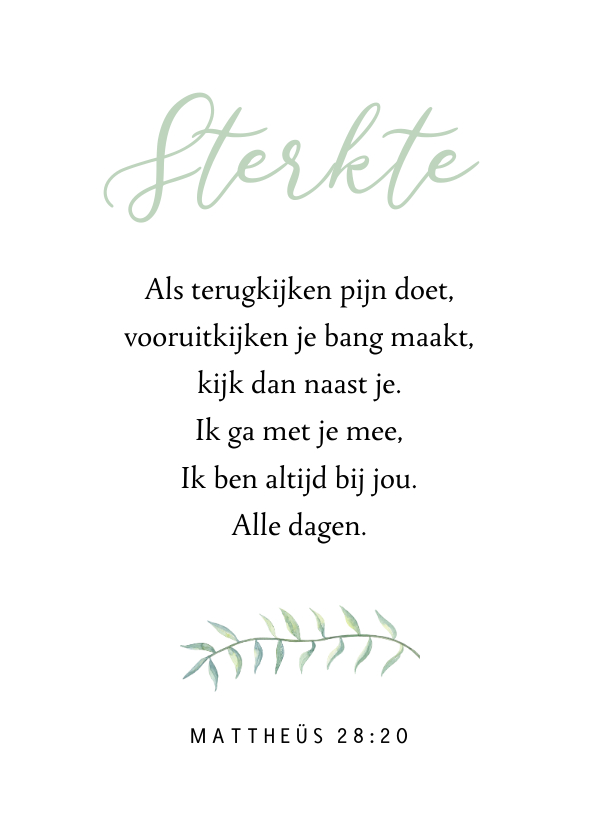 Sterkte kaartje bijbeltekst - WW - Sterkte kaarten Sterkte kaarten - Sterkte kaartje bijbeltekst - WW