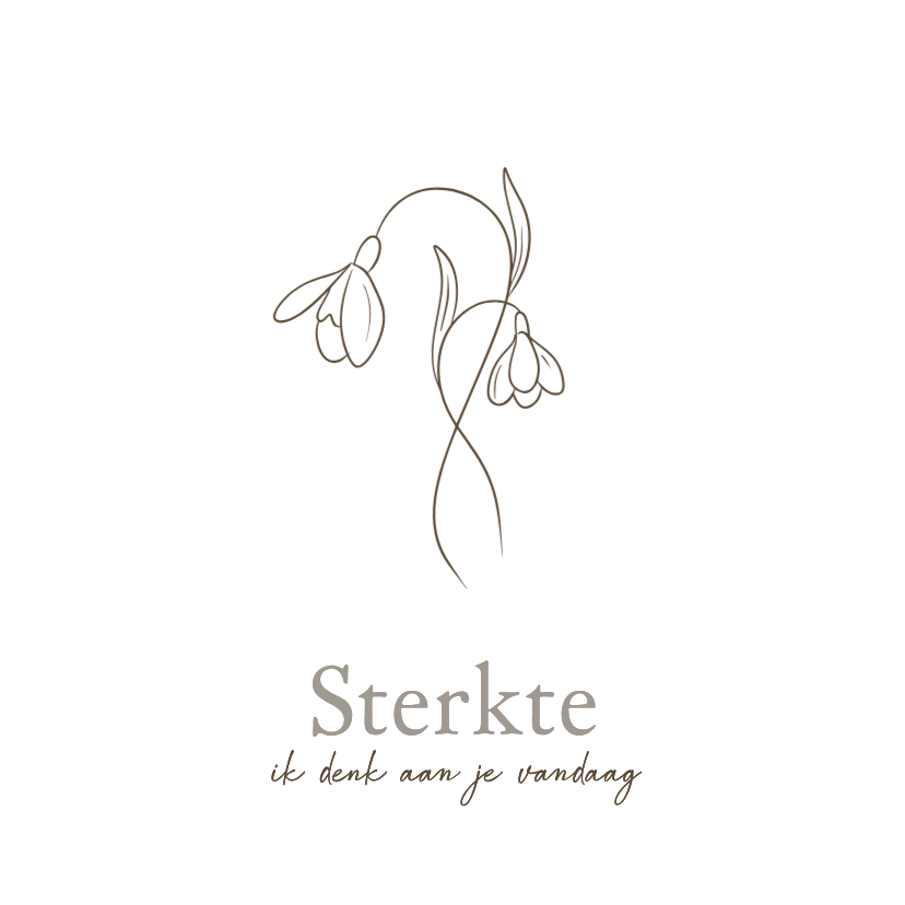 Sterkte kaarten - Sterkte kaartje sterkte met sneeuwklokjes