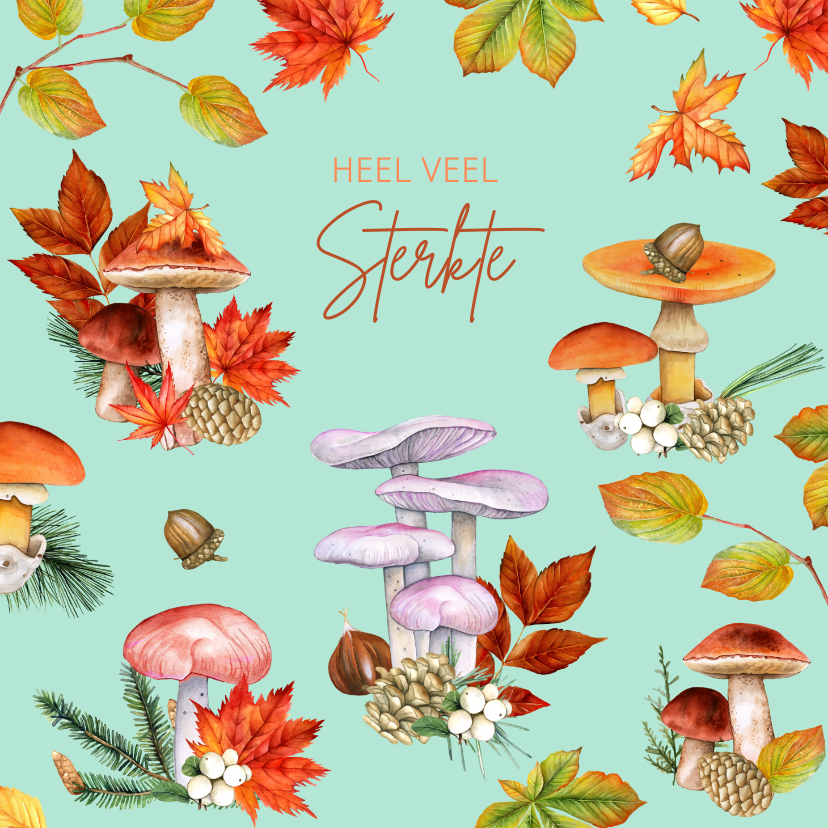 Sterkte kaarten - Sterkte paddestoelen herfst