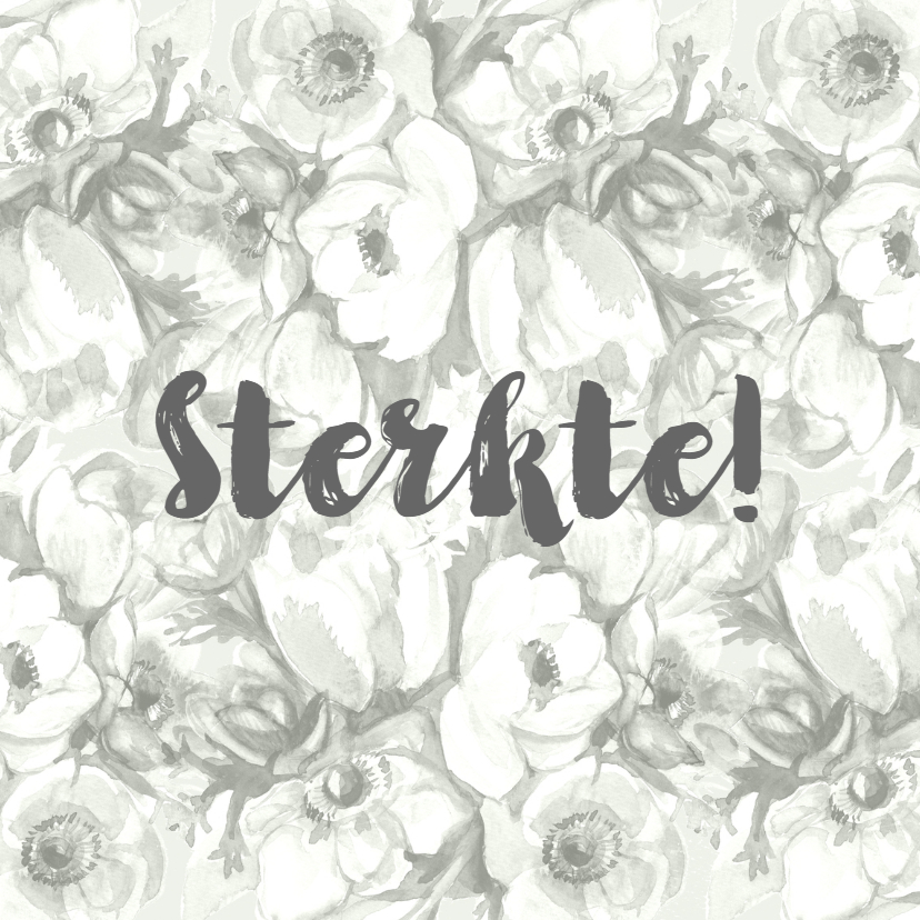 Sterktekaart met lichtgrijs bloementekening - Sterkte kaarten Sterkte kaarten - Sterktekaart met lichtgrijs bloementekening