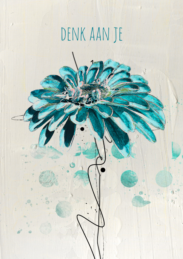 Sterkte kaarten - Sterktekaart painting bloem blauw