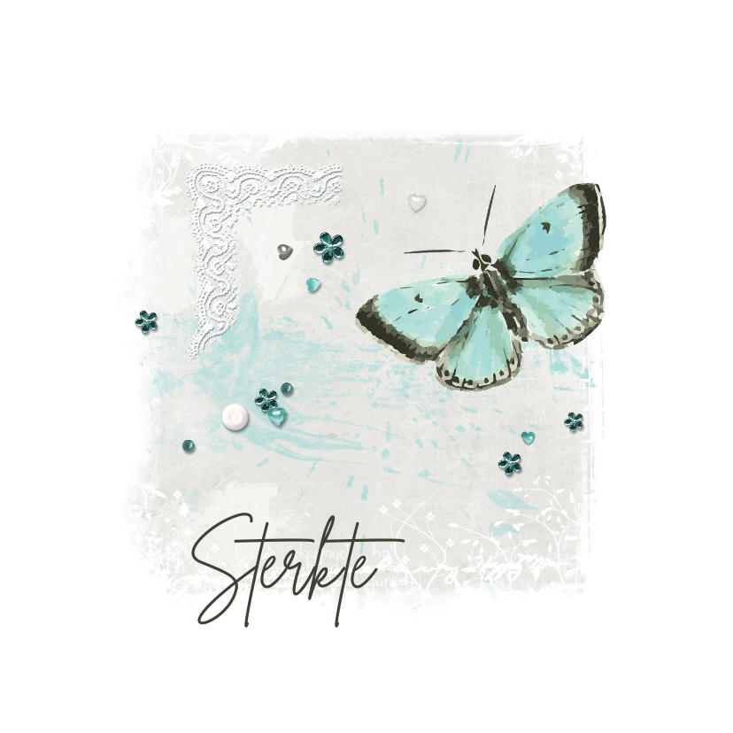 Sterkte kaarten - Sterktekaart pastel aquarel butterfly