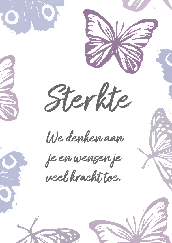 Sterkte kaarten - Sterktekaart vlinders en eigen tekst