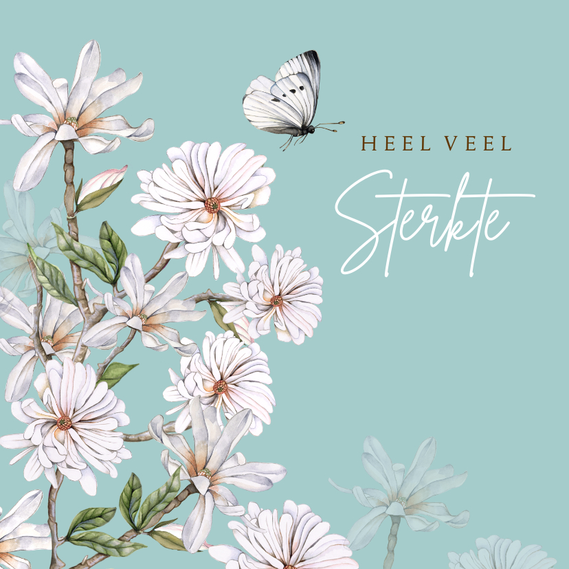 Sterkte kaarten - Sterktekaart witte bloem voorjaar