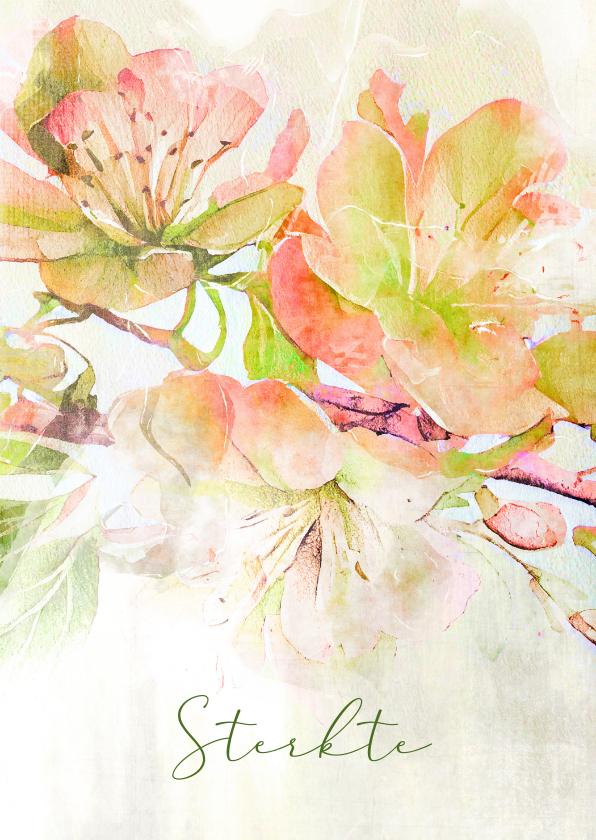 Sterkte kaarten - Sterktekaart zomer bloem aquarel