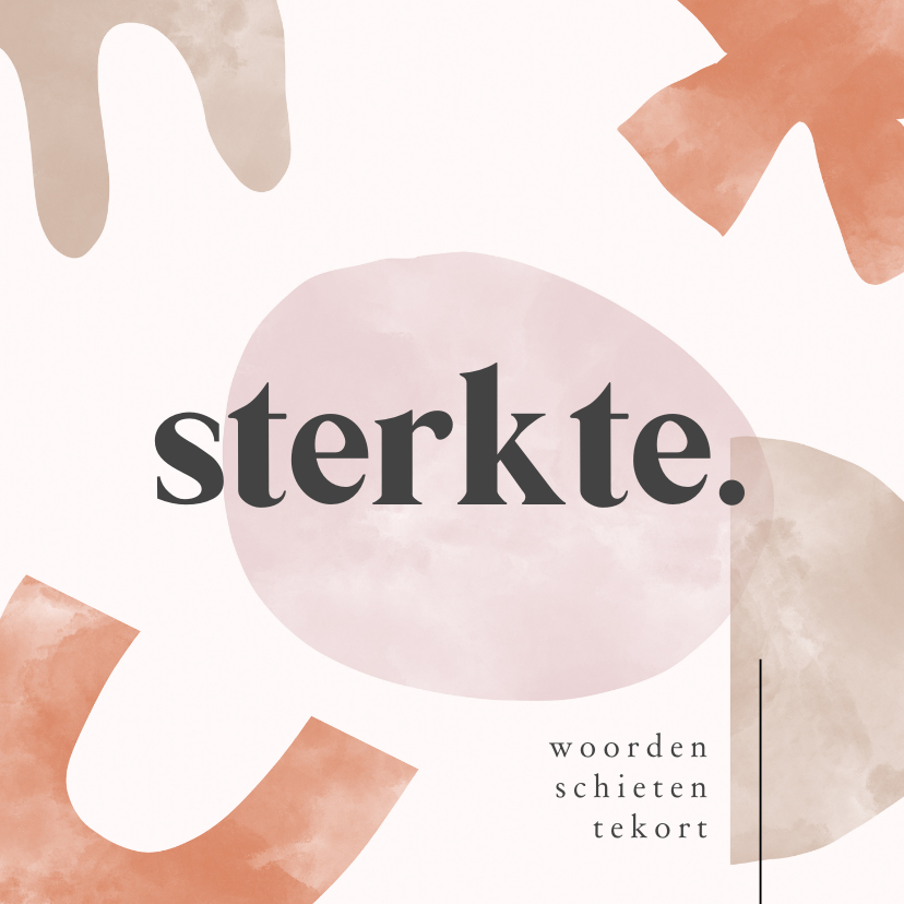 Sterkte kaarten - Sterktekaartje met abstracte vormen naturel kleuren