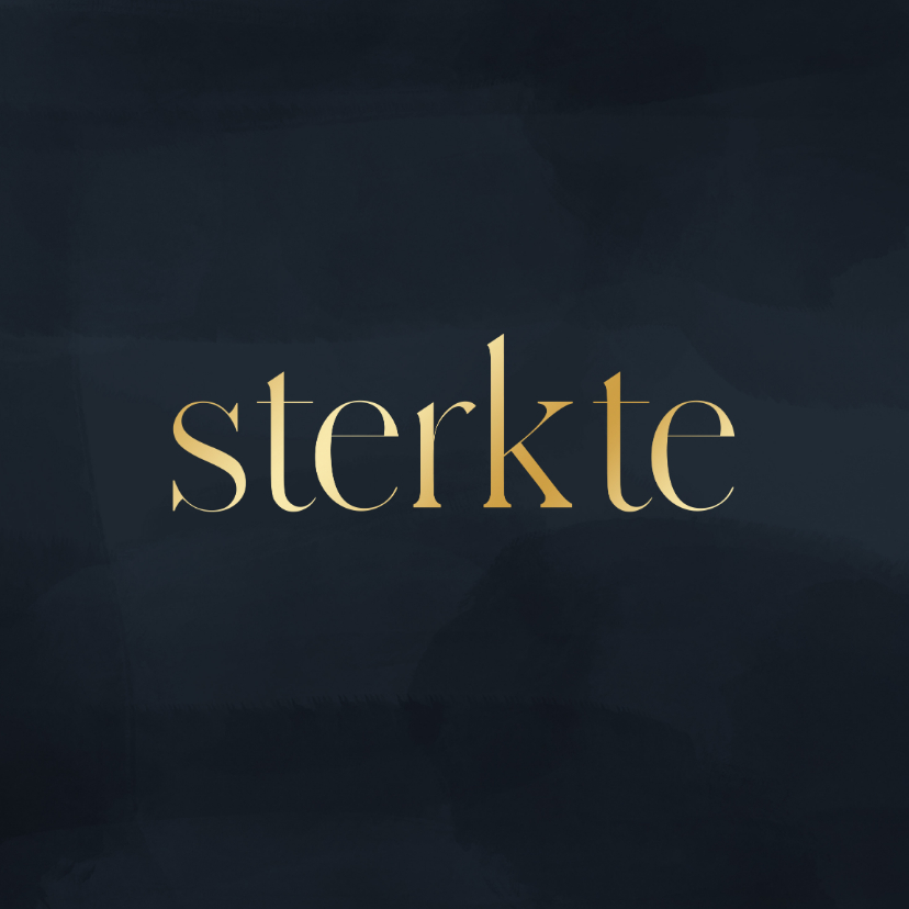 Stijlvolle sterktekaart donkerblauw met sterkte in goud - Sterkte kaarten Sterkte kaarten - Stijlvolle sterktekaart donkerblauw met sterkte in goud