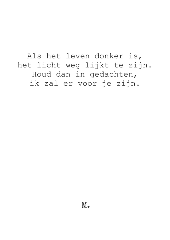Stijlvolle sterktekaart met lief gedicht - Sterkte kaarten Sterkte kaarten - Stijlvolle sterktekaart met lief gedicht