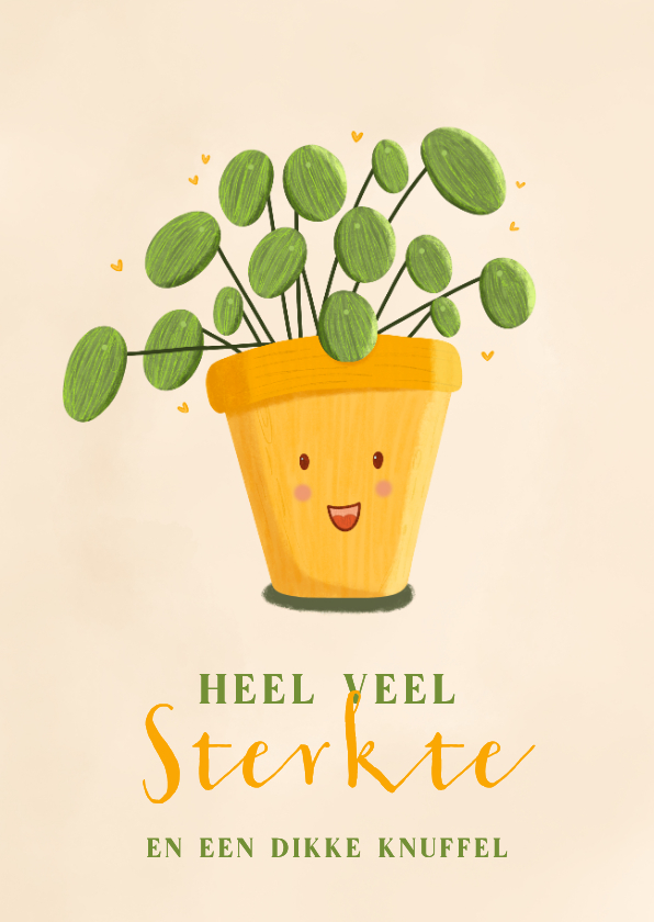 Sterkte kaarten - Vrolijke sterkte kaart met illustratie pannenkoekenplant