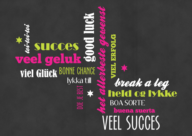 15304 Veel succes Krijtbord - Succes kaarten Succes kaarten - 15304 Veel succes Krijtbord