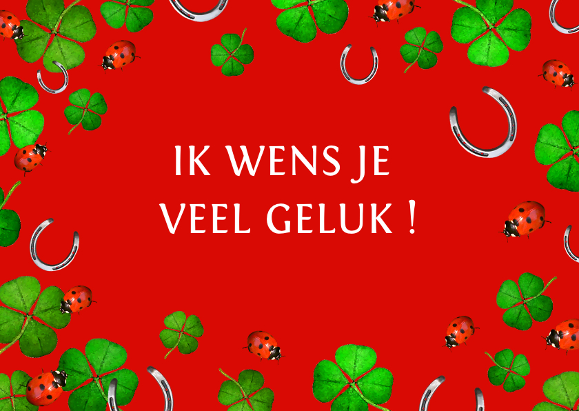 Kaartje vol geluk - Succes kaarten Succes kaarten - Kaartje vol geluk