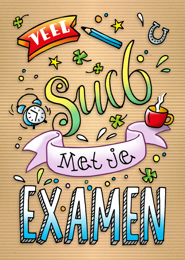 Beste Succes Examen lettering - Succes kaarten | Kaartje2go UR-11