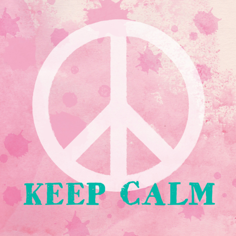 Succes kaart peace aquarel roze - Succes kaarten Succes kaarten - Succes kaart peace aquarel roze