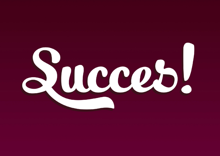 Succes kaart typografisch - Succes kaarten Succes kaarten - Succes kaart typografisch