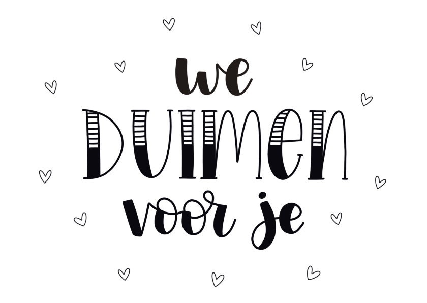 Succes kaart - We duimen voor je - Succes kaarten Succes kaarten - Succes kaart - We duimen voor je