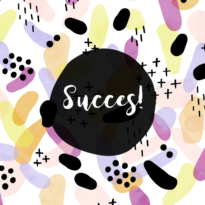 Succes met kleurrijk patroon vierkant - Succes kaarten Succes kaarten - Succes met kleurrijk patroon vierkant