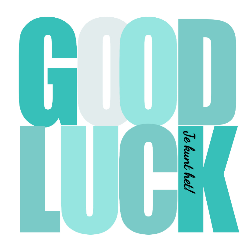 Woorden Good Luck Groen - BK - Succes kaarten Succes kaarten - Woorden Good Luck Groen - BK