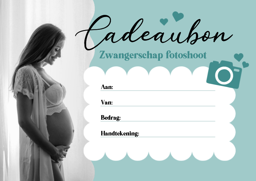 Tegoedbon maken - Cadeaubon fotografie zwangerschap fotoshoot zelf maken