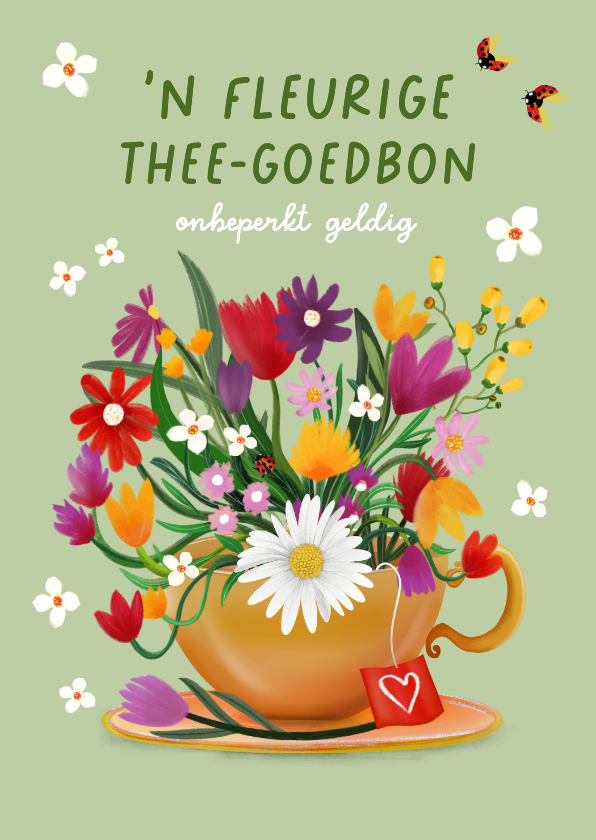 Tegoedbon maken - Een fleurige thee-goedbon