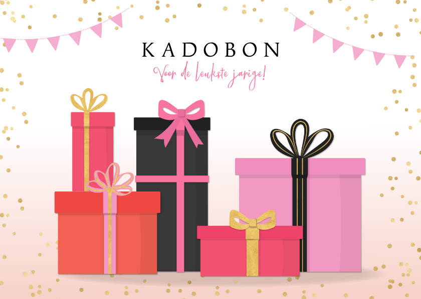 Tegoedbon maken - Kadobon voor haar trendy illustratie kado's & confetti