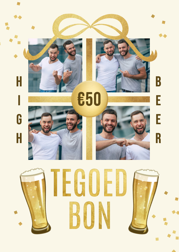 Tegoedbon maken - Tegoedbon cadeau high beer bier fotocollage