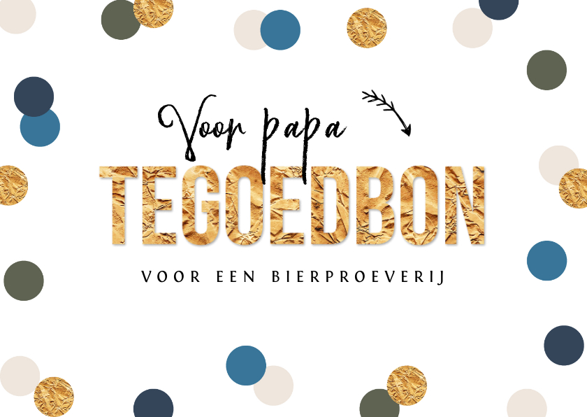 Tegoedbon maken - Tegoedbon confetti goud waardebon