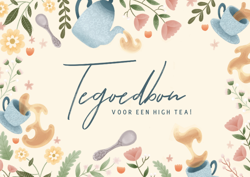 Spiksplinternieuw Tegoedbon high tea met bloemen en thee | Kaartje2go LM-06