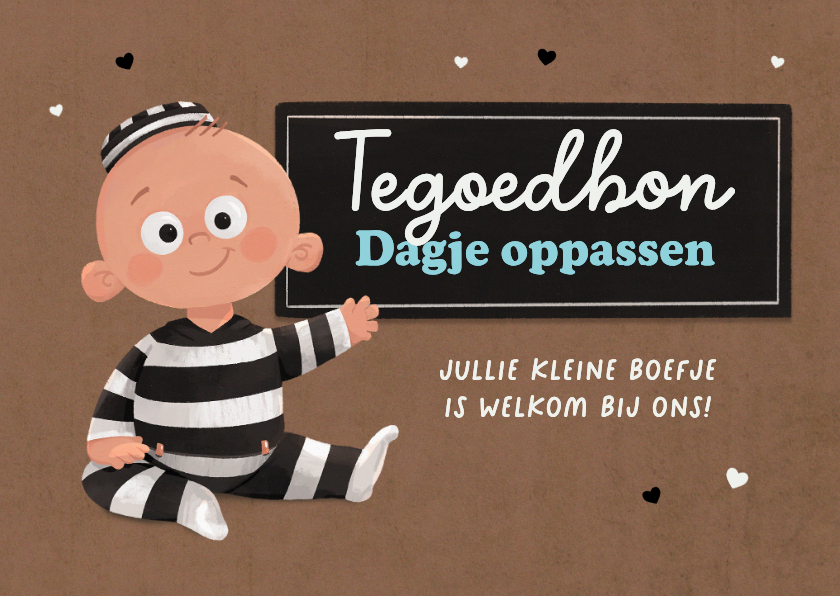 Tegoedbon maken - Tegoedbon maken boefje baby oppassen grappig