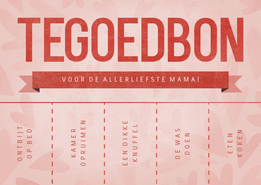 Tegoedbon maken - Tegoedbon met hartjes scheurkaartjes couponnen