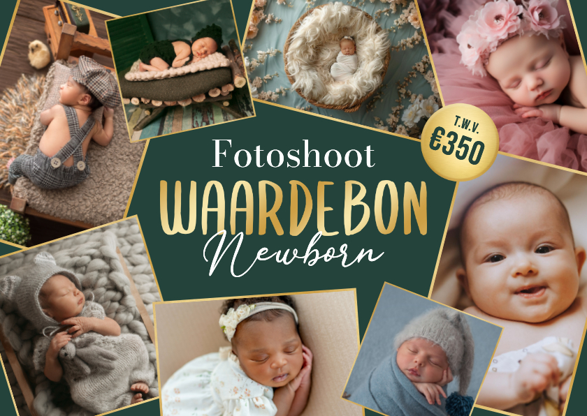 Tegoedbon maken - Waardebon fotoshoot newborn baby foto's zakelijk