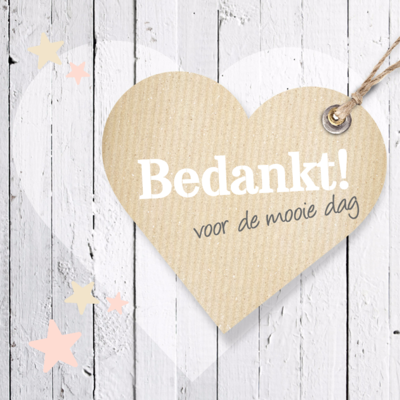 Bedank kaart hart hout Bedank kaart hart hout