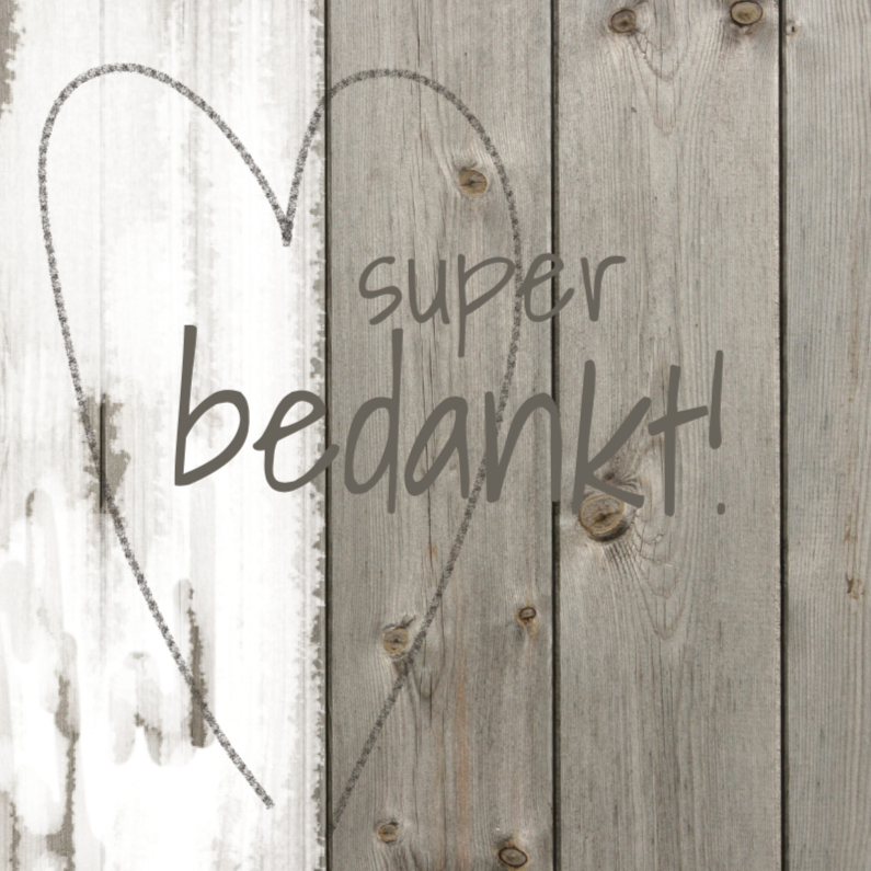 Bedank kaart Hout en Linnen - Trouwkaarten Trouwkaarten - Bedank kaart Hout en Linnen