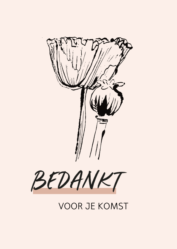 Bedankkaart vintage klaprozen - Trouwkaarten Trouwkaarten - Bedankkaart vintage klaprozen