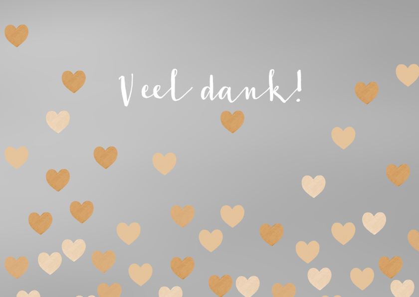 Bedankkaart zwevende hartjes - Trouwkaarten Trouwkaarten - Bedankkaart zwevende hartjes